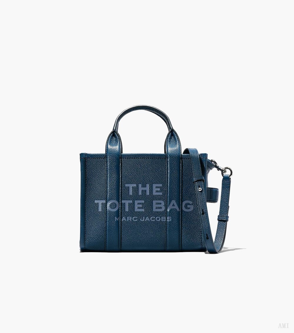 The Leather Small Tote Bag - Blue Sea