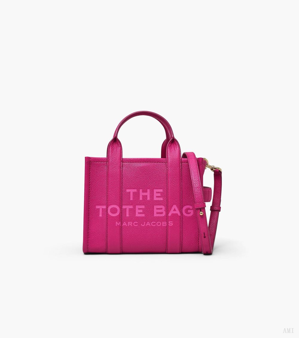 The Leather Small Tote Bag - Lipstick Pink
