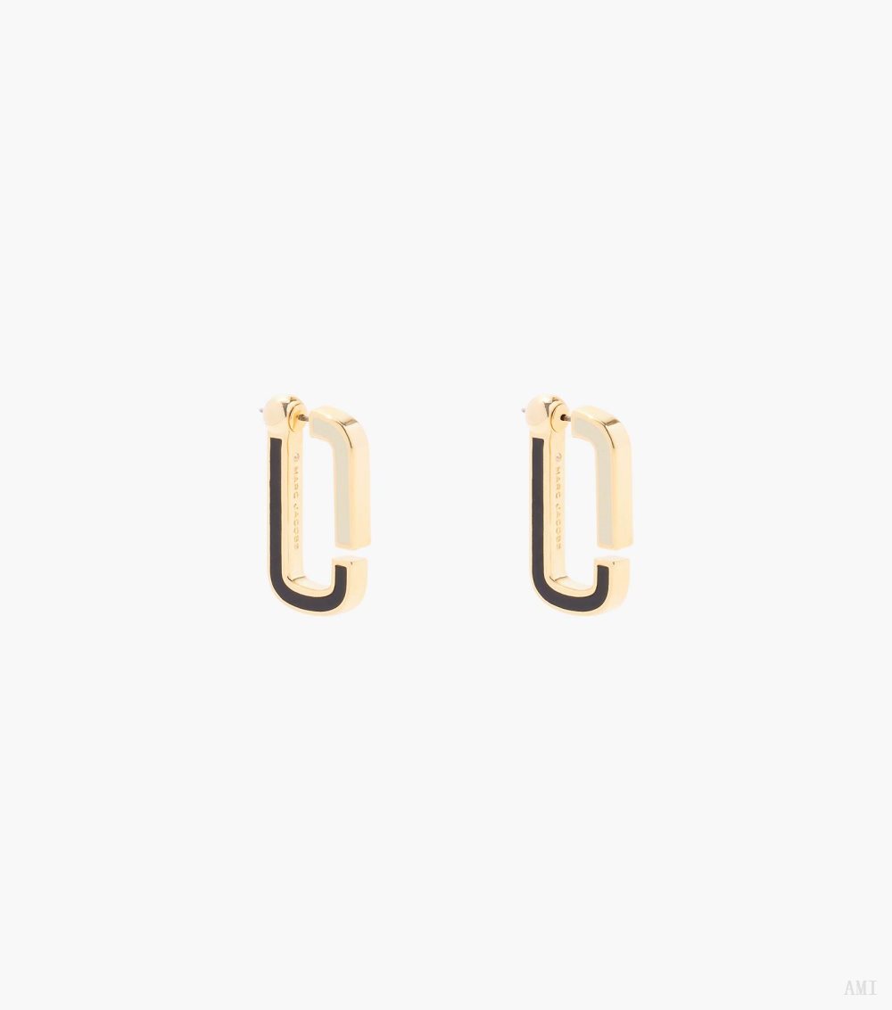 The J Marc Colorblock Flat Hoops - Black Multi/Gold