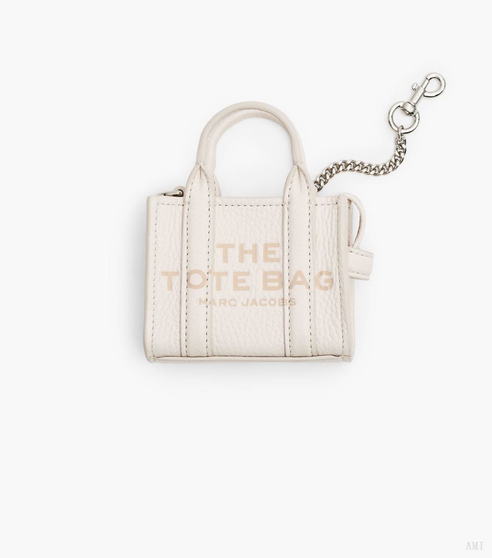 The Nano Tote Bag Charm - Cotton/Silver