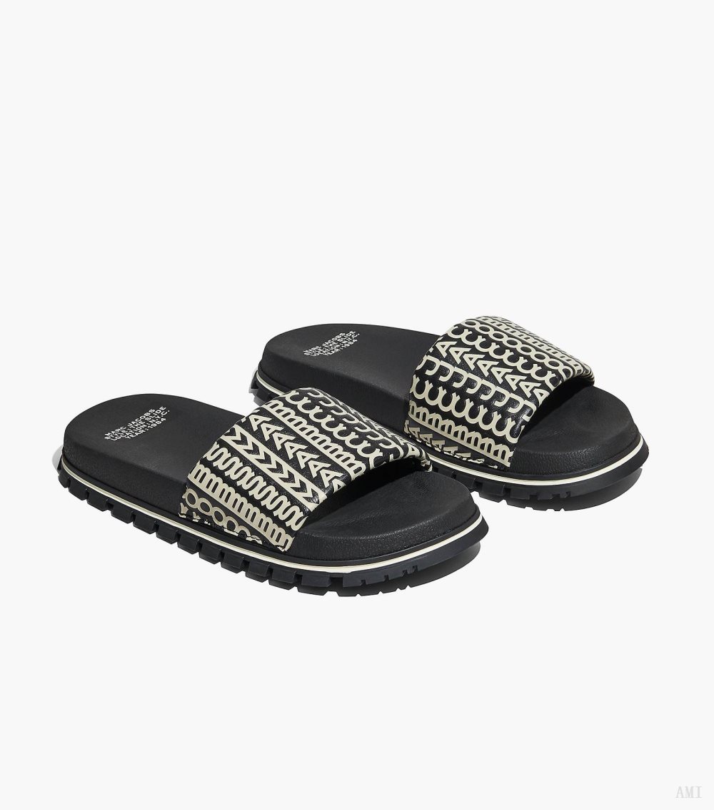 The Monogram Slide - Black/White