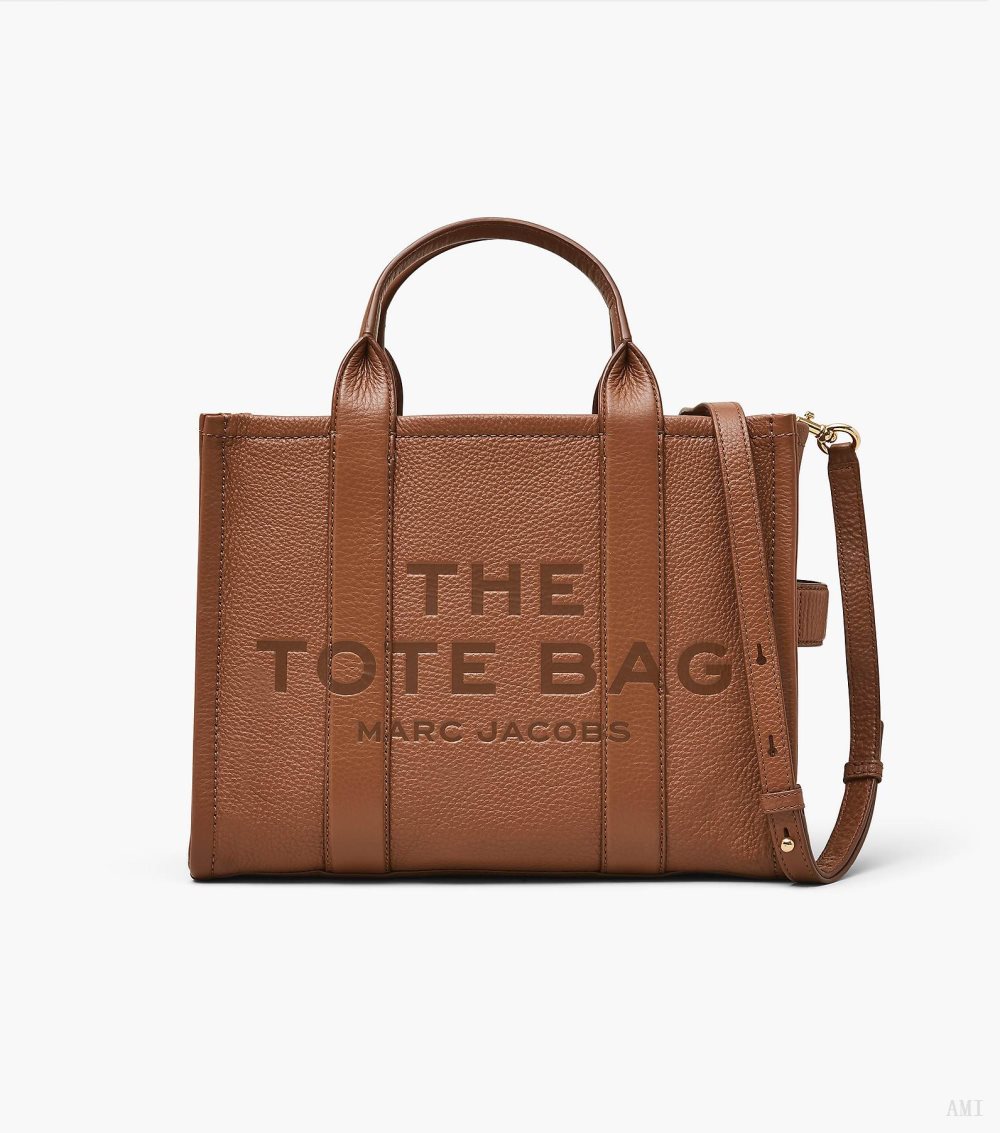 The Leather Medium Tote Bag - Argan Oil