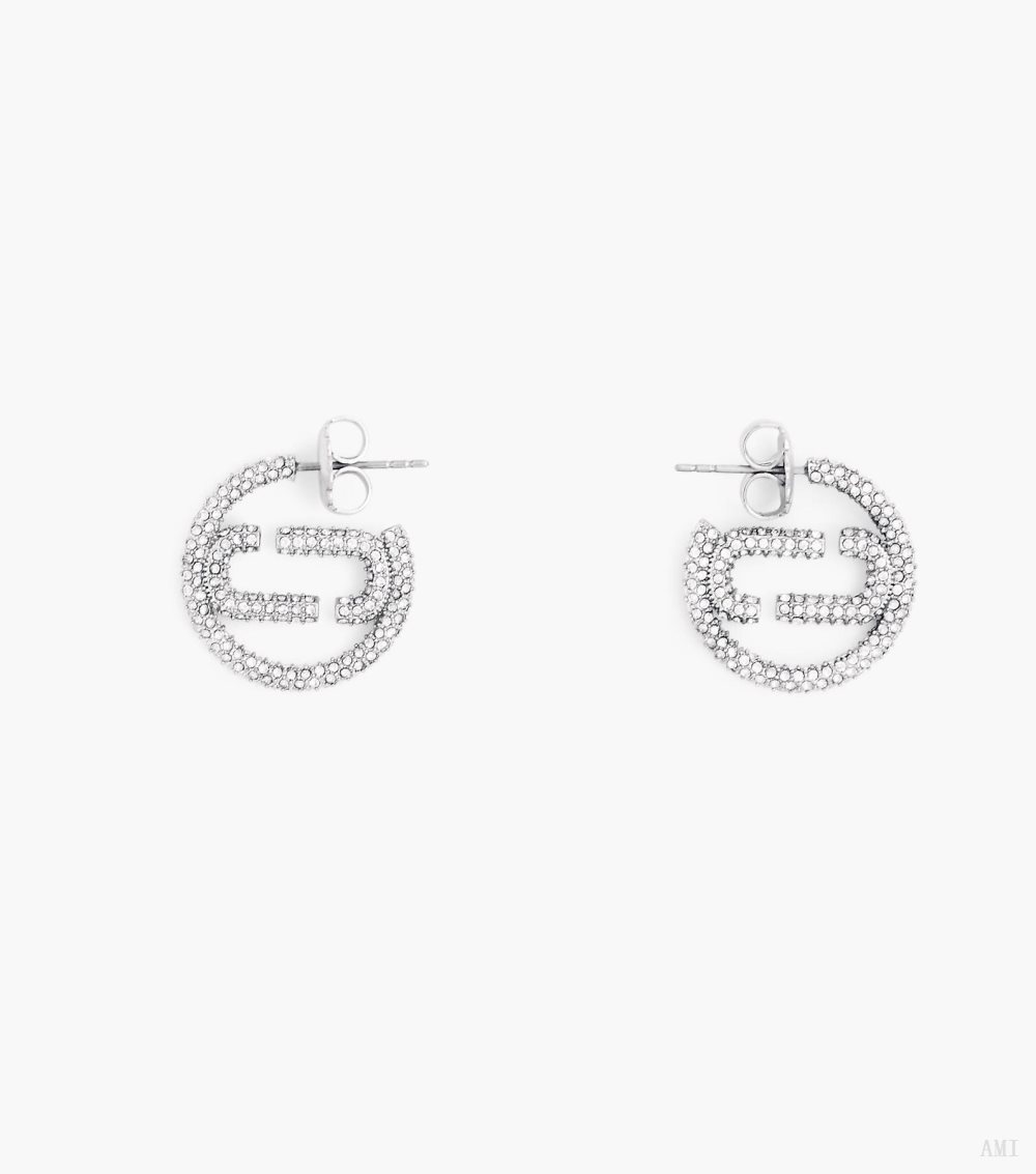 The J Marc Small Pave Hoops - Silver/Crystal