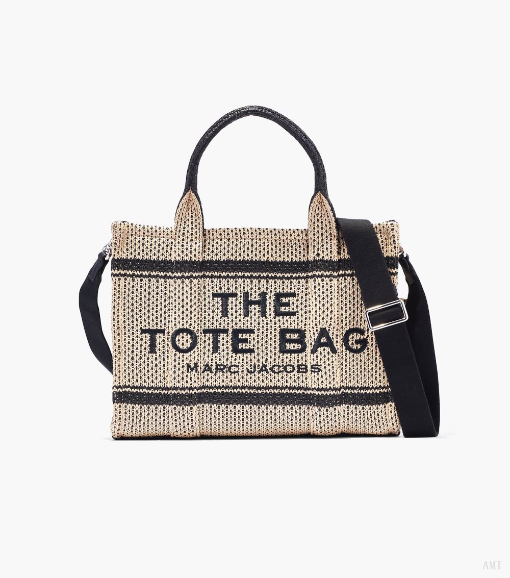 The Straw Jacquard Medium Tote Bag - Natural