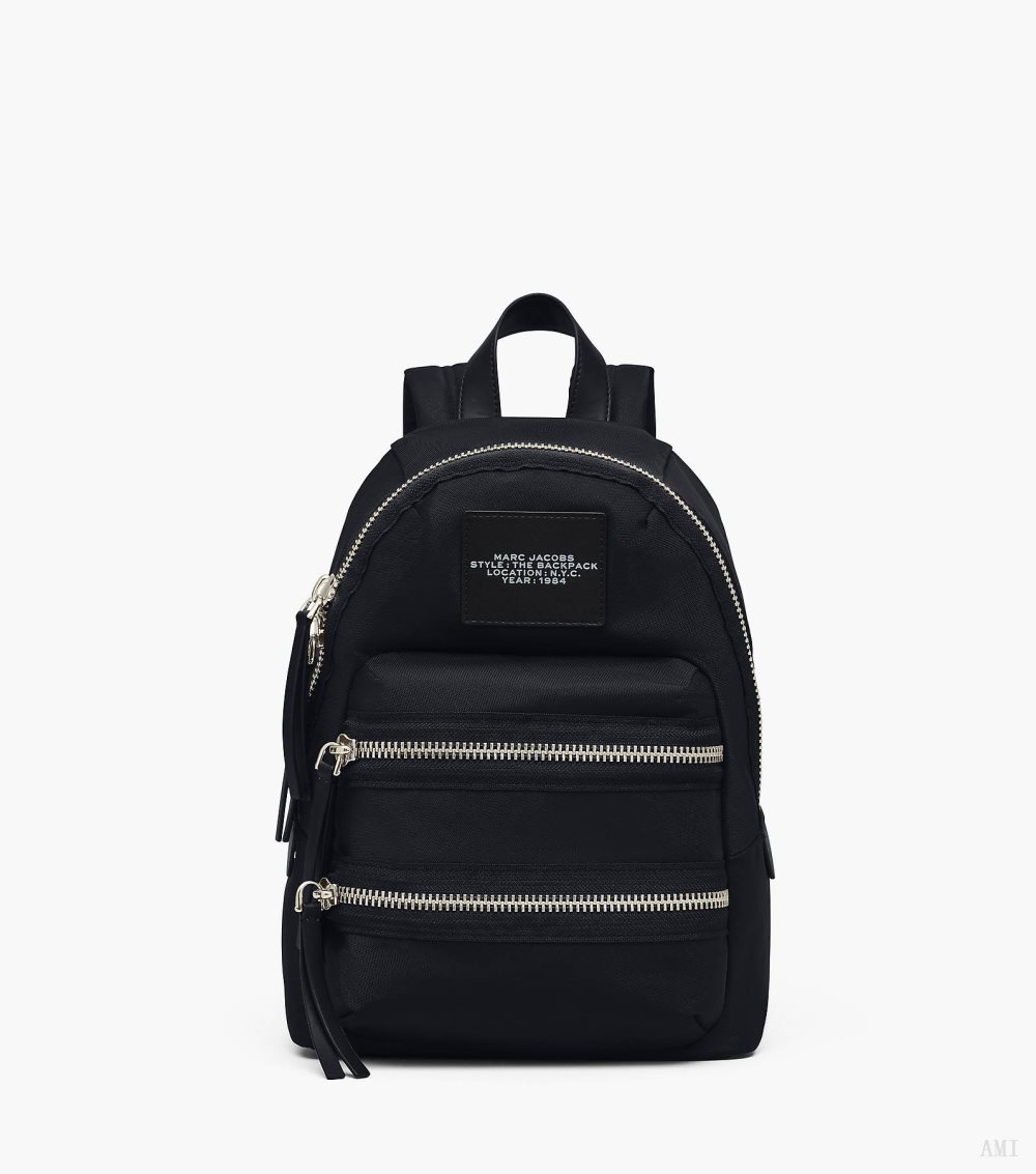 The Biker Nylon Medium Backpack - Black