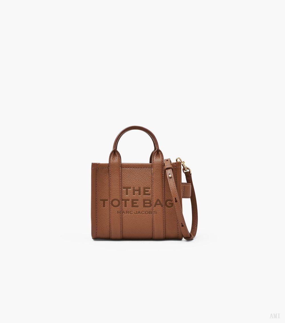 The Leather Mini Tote Bag - Argan Oil