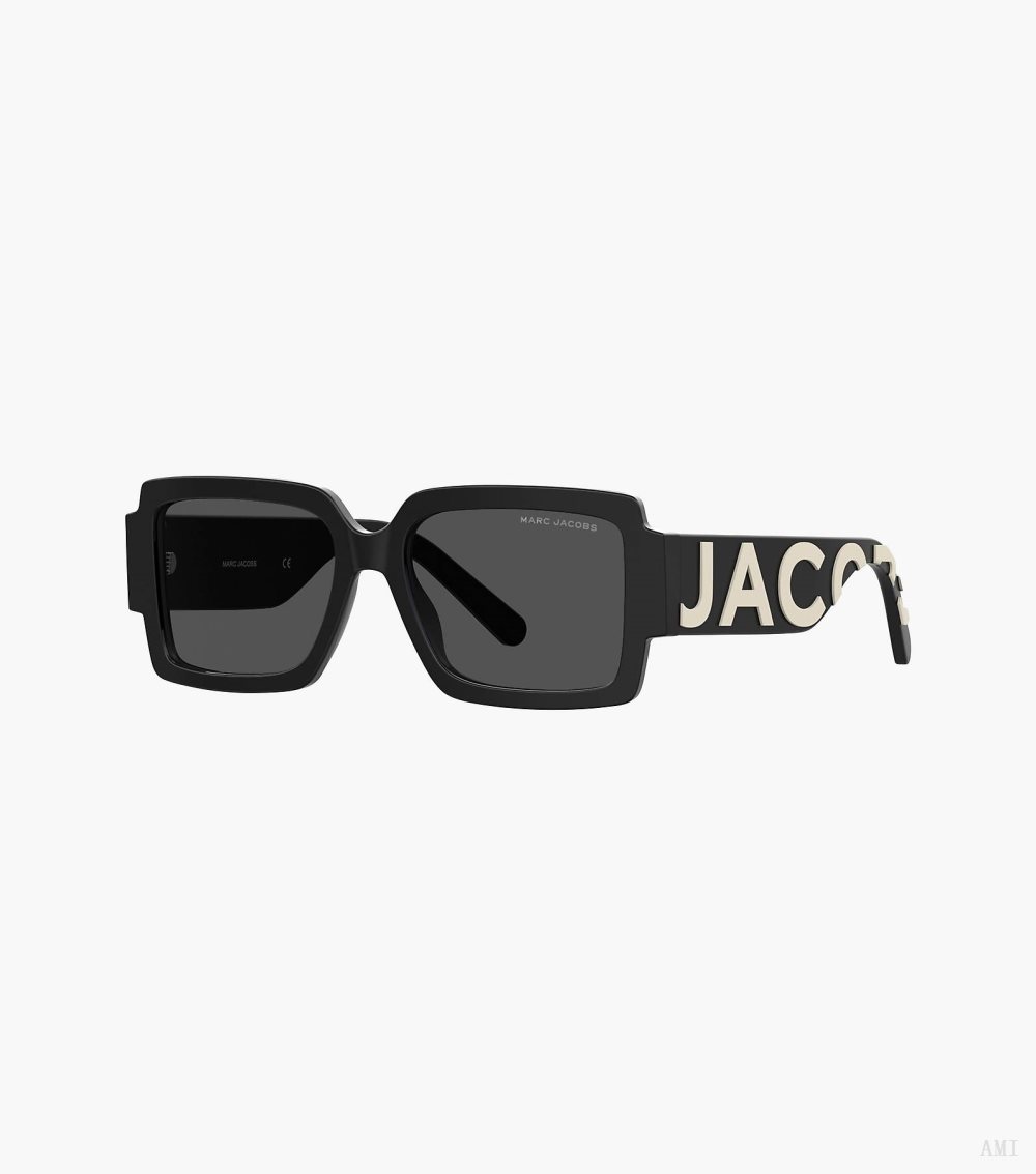 The Marc Jacobs Square Sunglasses - Black/White