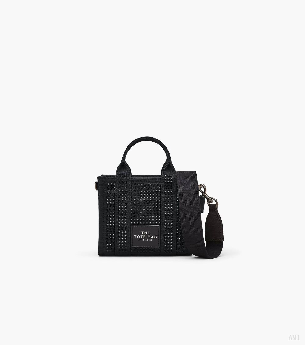 The Crystal Canvas Mini Tote Bag - Black Crystal