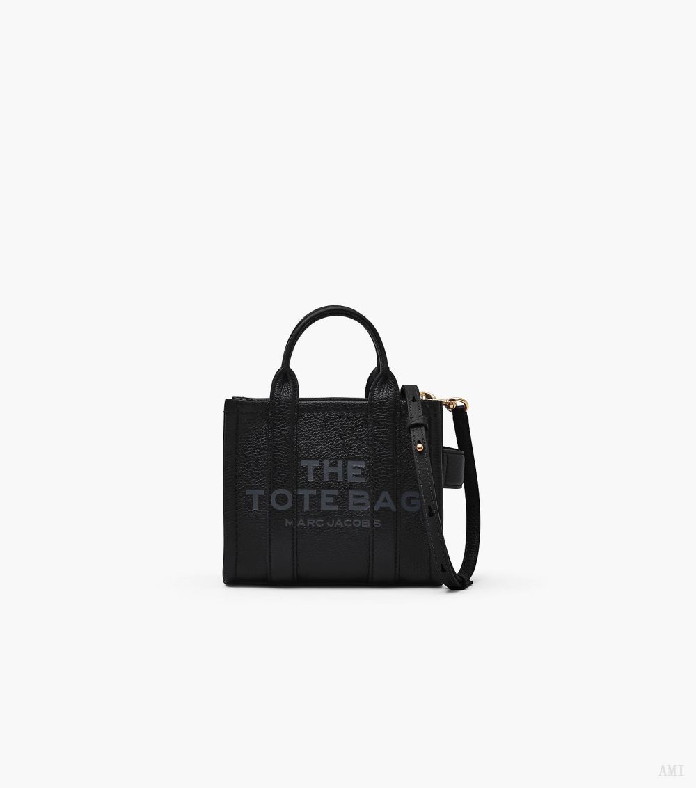 The Leather Mini Tote Bag - Black