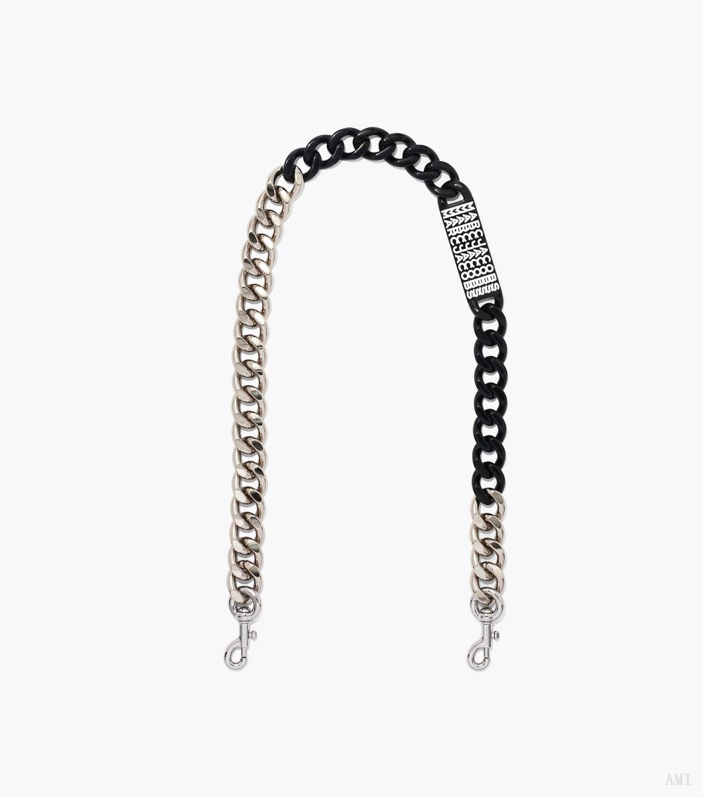 The Barcode Chain Shoulder Strap - Nickel/Black